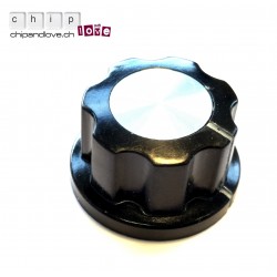 Bouton potentiomètre noir 20 mm