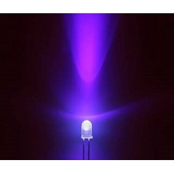10 x LED transparente 5mm - Couleur de la lumière émise: Ultra-Violet