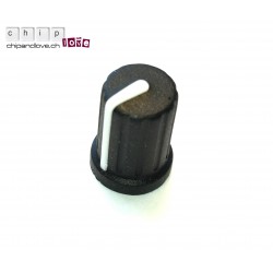 Bouton potentiomètre (touché soft) noir 10mm