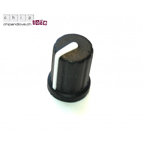 Bouton potentiomètre (touché soft) noir 10mm