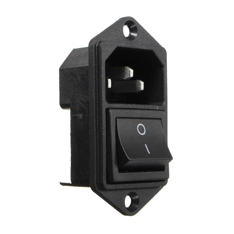 Einbau-Gerätestecker C14 / Faston - 230V/10A