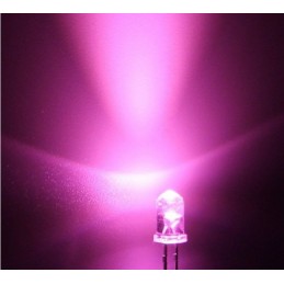 10x LED transparente 5mm  - Couleur de la lumière émise: rose violet