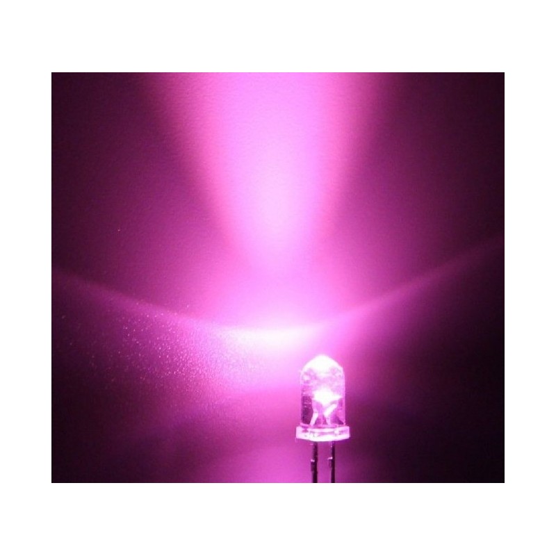 10x 5mm LED transparent  - Farbe des emittierten Lichts: pink
