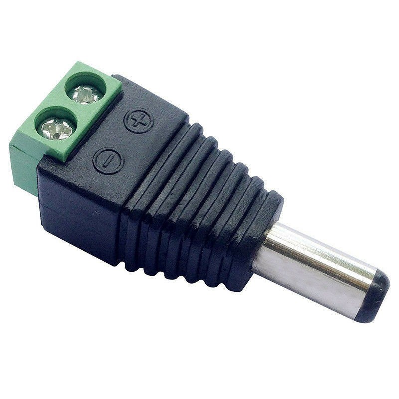 Connecteur d'alimentation DC mâle standard à bornier 2.1 x 5.5 mm