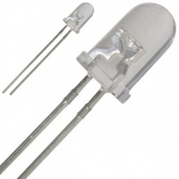 10x LED transparente 5mm  - Couleur de la lumière émise: rouge