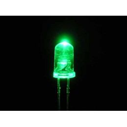 10 LED transparente 5mm - Couleur de la lumière émise: vert