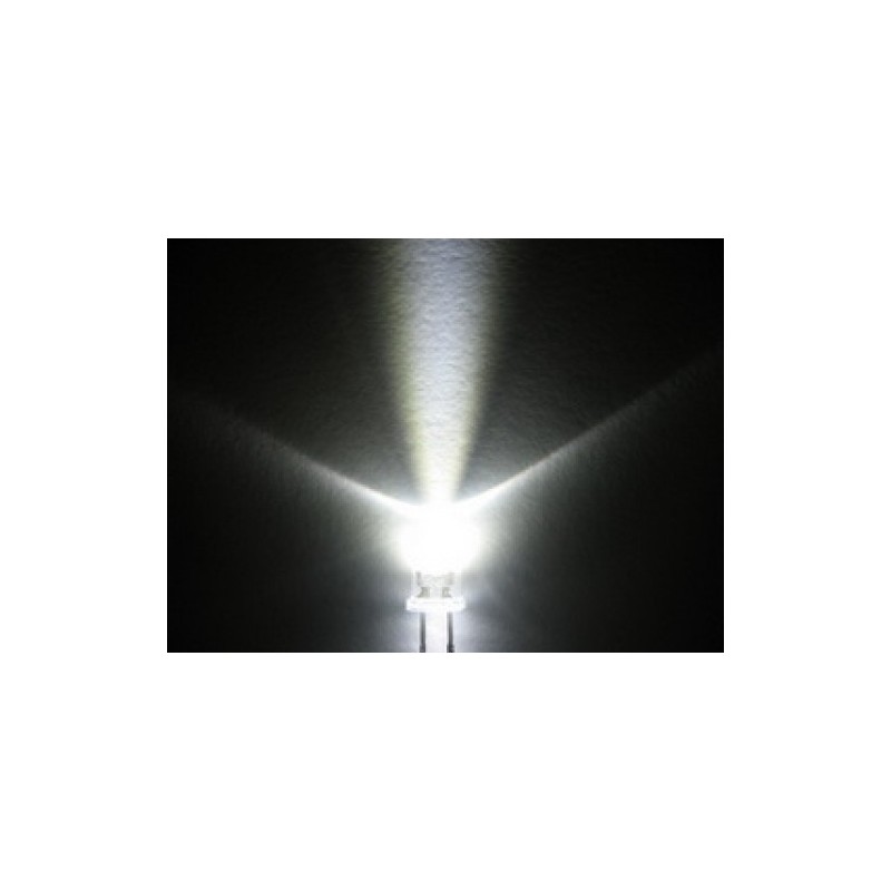 10x 5mm LED transparent - Farbe des emittierten Lichts: weiss