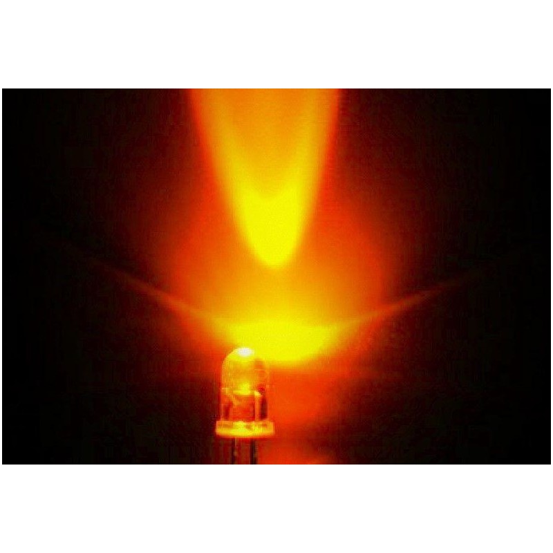 10x LED transparente 5mm - Couleur de la lumière émise: orange