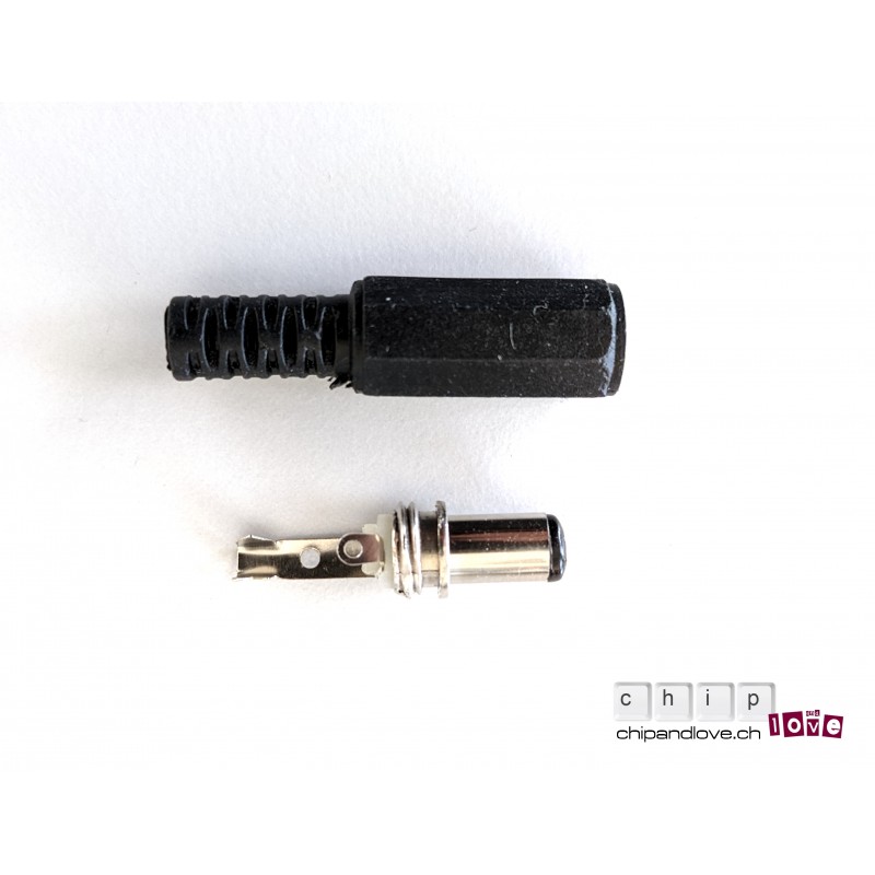 Standardstecker für DC-Stromversorgung mit Lötanschluss 2,1 x 5,5 mm